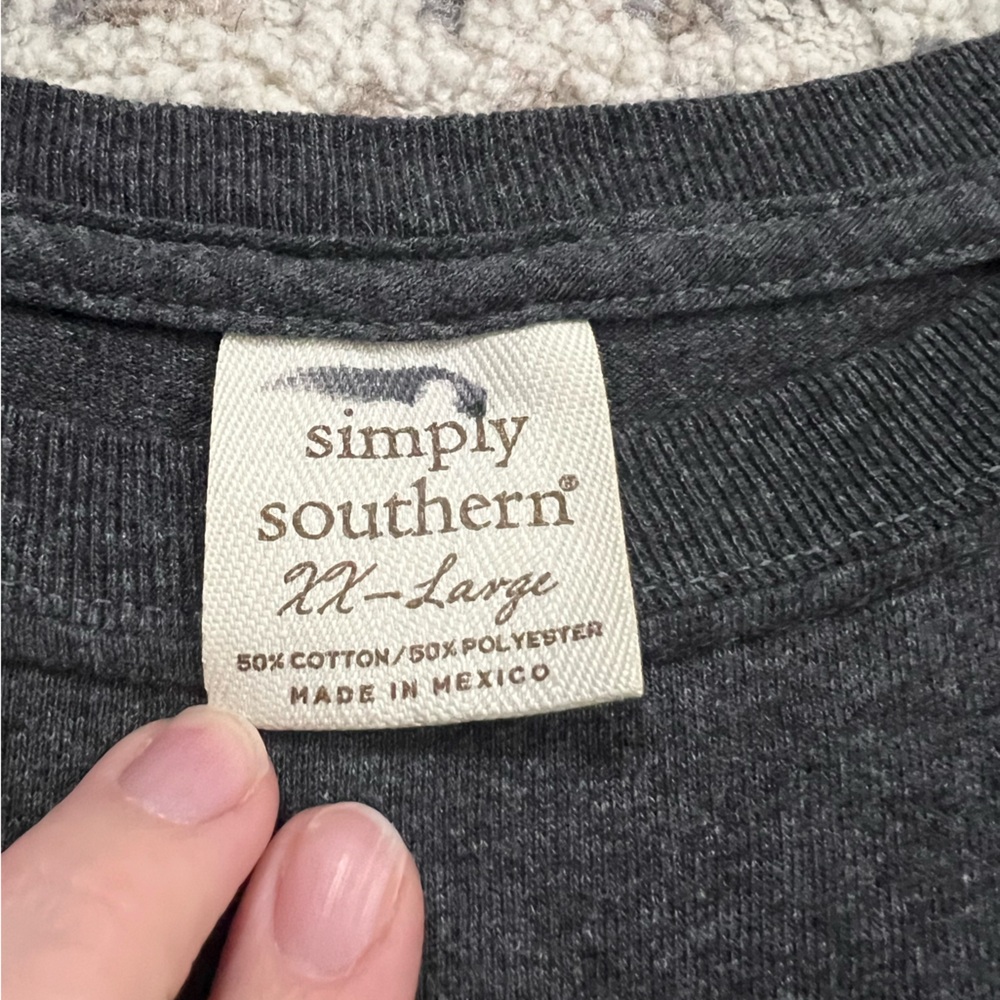Simply Southern‎ Charcoal Long Sleeve Tee - Picture 4 of 6